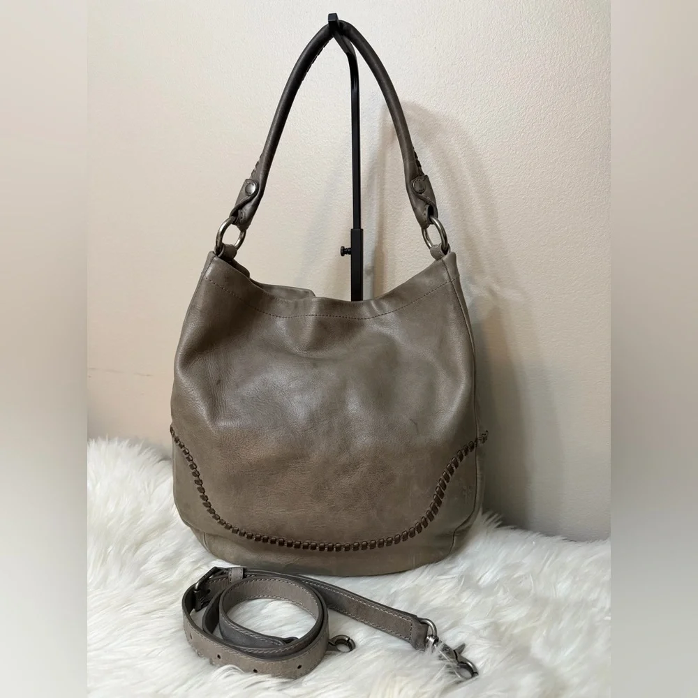 💙🤍FRYE Melissa Whipstitch    Hobo Crossbody Shoulder Bag Leather